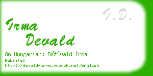 irma devald business card